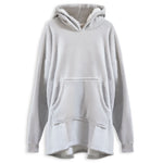 Oversized Sherpa Fleece Hoodie Blanket - Silver - Bargainia.com - 