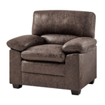 Oxford Faux Leather Arm Chair - Chocolate Brown - Bargainia.com - 