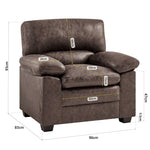 Oxford Faux Leather Arm Chair - Chocolate Brown - Bargainia.com - 