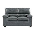 Oxford Faux Leather Sofa Suite - Slate Grey - Bargainia.com - 5056536109507