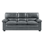 Oxford Faux Leather Sofa Suite - Slate Grey - Bargainia.com - 5056536109507