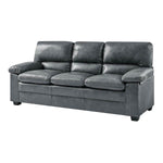 Oxford Faux Leather Sofa Suite - Slate Grey - Bargainia.com - 5056536109507