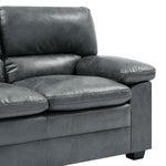 Oxford Faux Leather Sofa Suite - Slate Grey - Bargainia.com - 5056536109507
