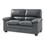 Oxford Faux Leather Sofa Suite - Slate Grey - Bargainia.com - 5056536109507