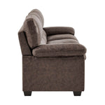 Oxford Faux Leather Two & Three Seater Sofa Set - Chocolate Brown - Bargainia.com - 