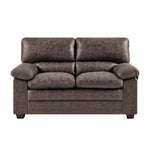 Oxford Faux Leather Two & Three Seater Sofa Set - Chocolate Brown - Bargainia.com - 