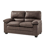 Oxford Faux Leather Two & Three Seater Sofa Set - Chocolate Brown - Bargainia.com - 