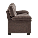 Oxford Faux Leather Two & Three Seater Sofa Set - Chocolate Brown - Bargainia.com - 