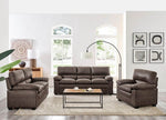 Oxford Faux Leather Two & Three Seater Sofa Set - Chocolate Brown - Bargainia.com - 