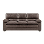 Oxford Faux Leather Two & Three Seater Sofa Set - Chocolate Brown - Bargainia.com - 
