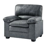 Oxford Faux Leather Arm Chair - Slate Grey - Bargainia.com - 