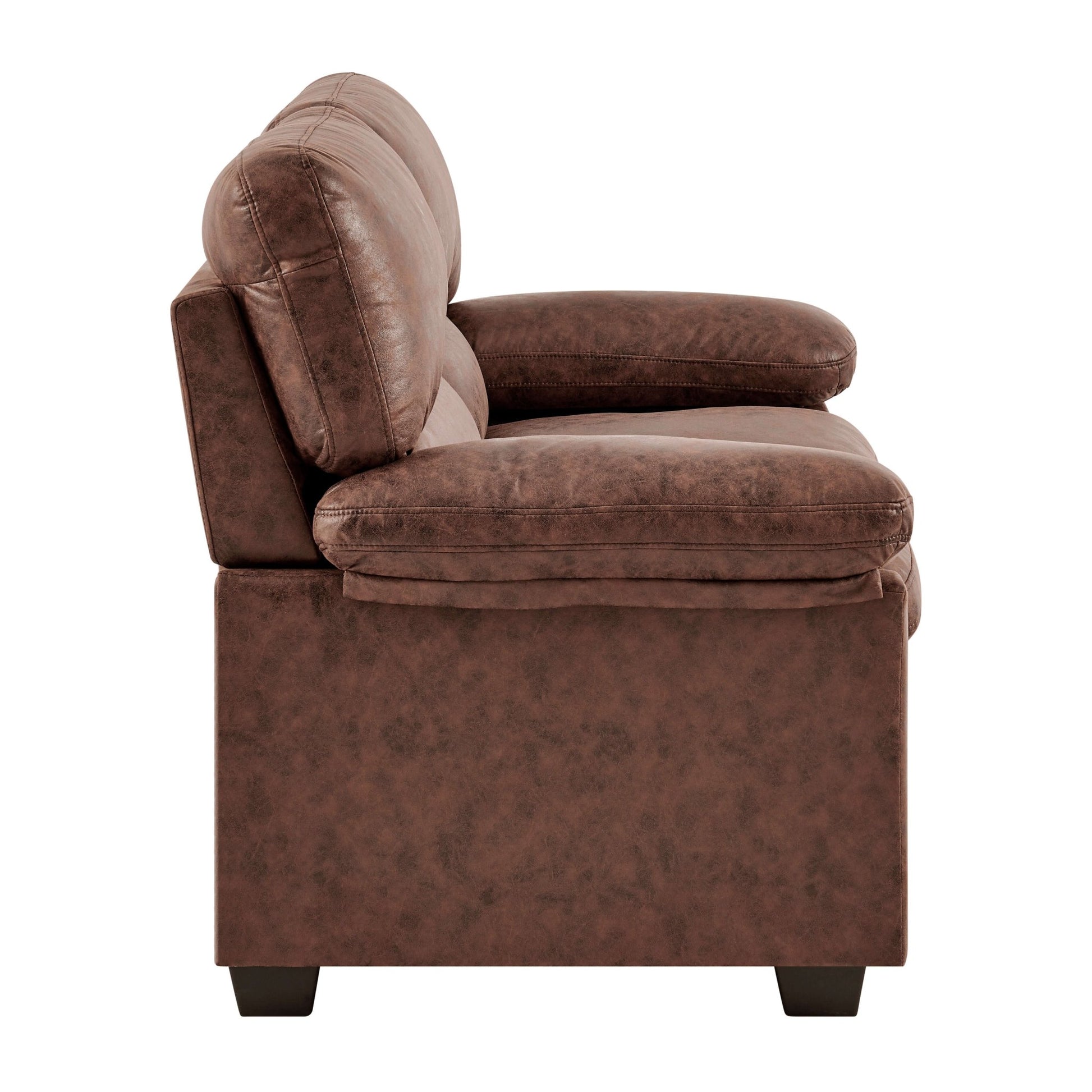 Oxford Sofa Suite Faux Leather - Walnut Brown Bargainia