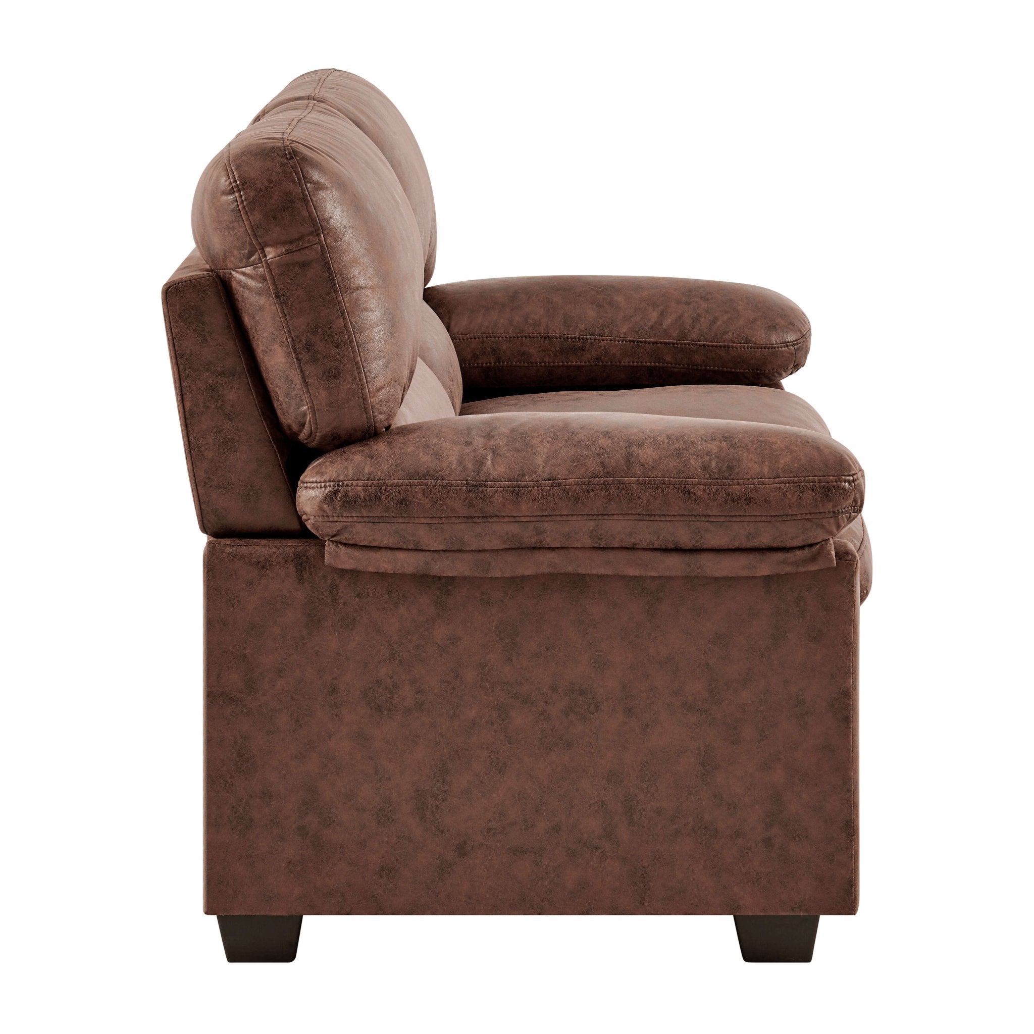 Oxford Sofa Suite Faux Leather - Walnut Brown Bargainia