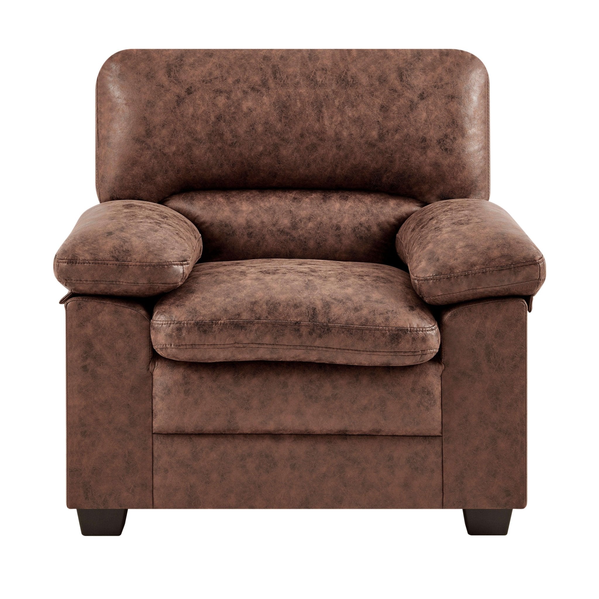 Oxford Sofa Suite Faux Leather - Walnut Brown Bargainia