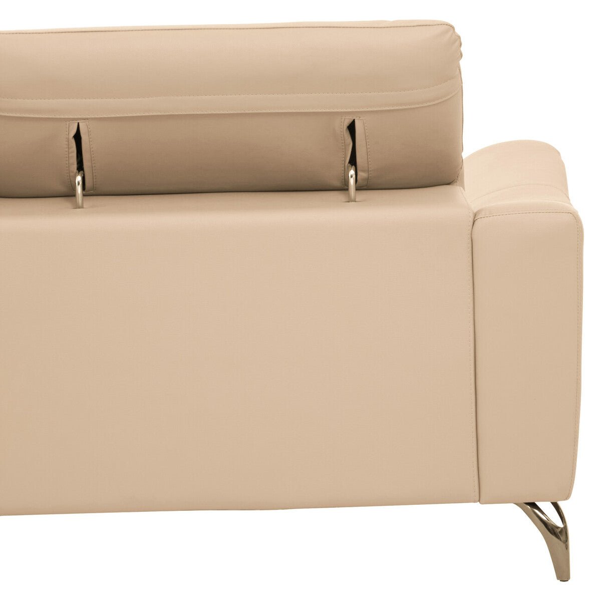 Padua 3 Seat Stone Leather Sofa with Adjustable Headrests - Bargainia.com - 