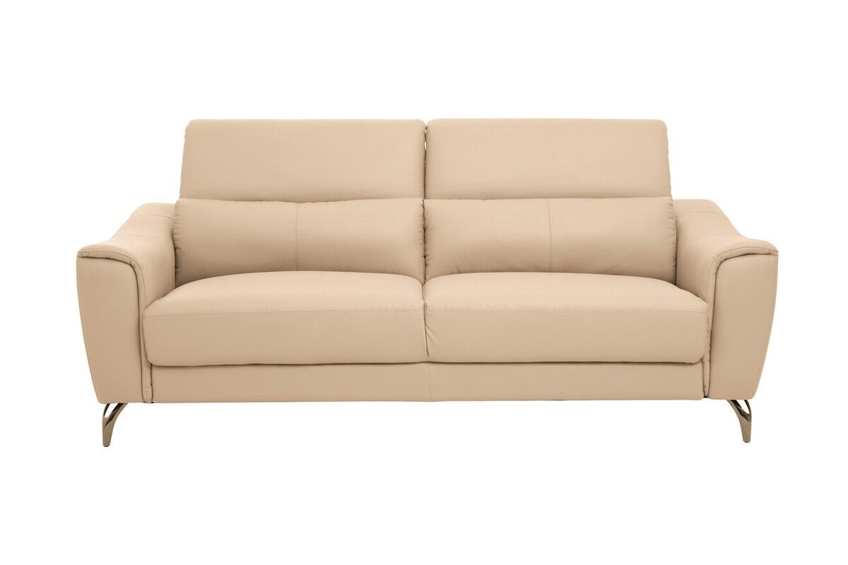 Padua 3 Seat Stone Leather Sofa with Adjustable Headrests - Bargainia.com - 