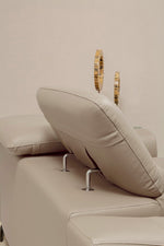 Padua 3 Seat Stone Leather Sofa with Adjustable Headrests - Bargainia.com - 