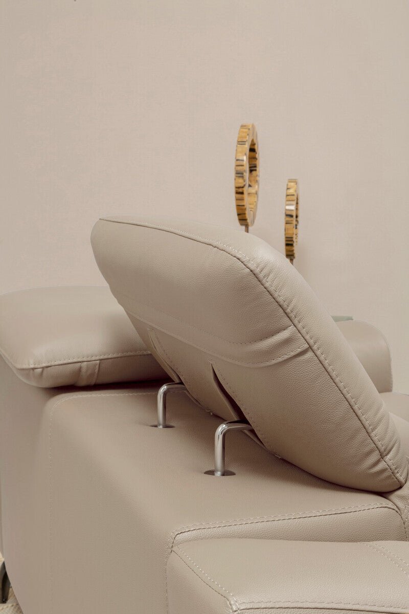 Padua 3 Seat Stone Leather Sofa with Adjustable Headrests - Bargainia.com - 