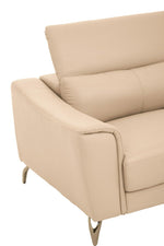 Padua 3 Seat Stone Leather Sofa with Adjustable Headrests - Bargainia.com - 