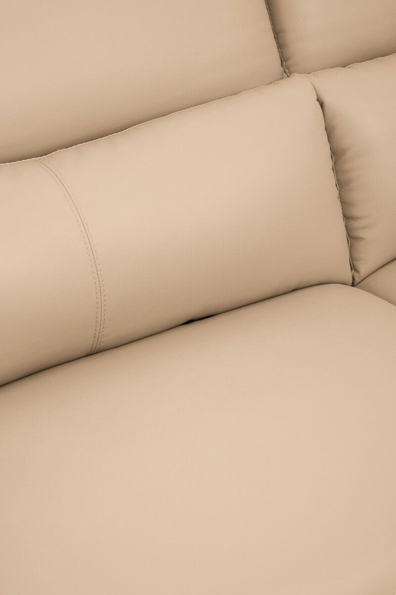 Padua 3 Seat Stone Leather Sofa with Adjustable Headrests - Bargainia.com - 