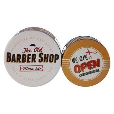 Paice Set Of 2 Barber Shop Storage Tins - Bargainia.com - 5018705384368