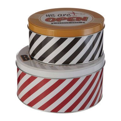 Paice Set Of 2 Barber Shop Storage Tins - Bargainia.com - 5018705384368