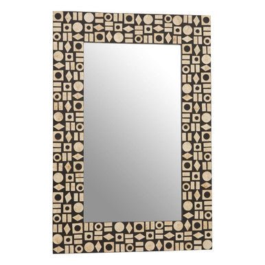 Palu Black Wall Mirror with Shell Inlay - Bargainia.com - 5018705964300