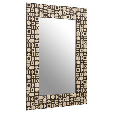 Palu Black Wall Mirror with Shell Inlay - Bargainia.com - 5018705964300