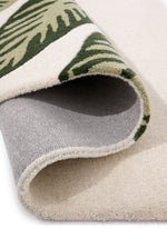 Paradise Leaf Hand - Tufted Wool Rug – Cream/Green - Bargainia.com - 