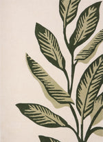 Paradise Leaf Hand - Tufted Wool Rug – Cream/Green - Bargainia.com - 