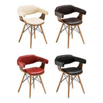 Parkar Brown Leather Effect and Beech Wood Chair - Bargainia.com - 5018705769998