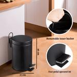 Parker Black 3 Litre Pedal Bin - Bargainia.com - 5018705679891