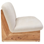 Parova Cream Linen Textured 2 Seater Armless Sofa With Wood Base - Bargainia.com - 