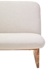 Parova Cream Linen Textured 2 Seater Armless Sofa With Wood Base - Bargainia.com - 
