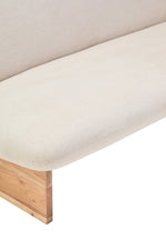 Parova Cream Linen Textured 2 Seater Armless Sofa With Wood Base - Bargainia.com - 