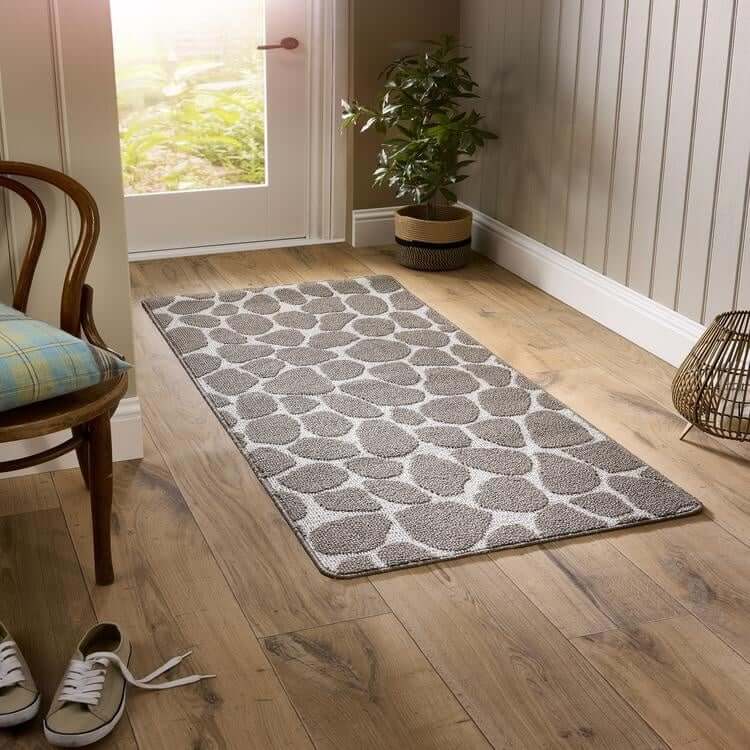 Patterned Washable Mat and Runner in Cream & Brown - Bargainia.com - 5026134632349 - MMSCWA_PTPEMK_100X150