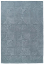 Penny Duck Egg Blue Geometric Wool Rug - Bargainia.com - 