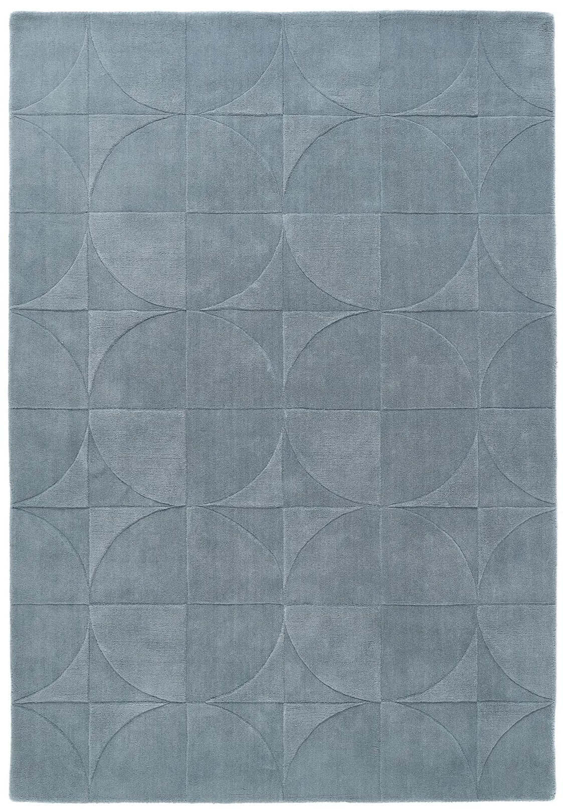 Penny Duck Egg Blue Geometric Wool Rug - Bargainia.com - 