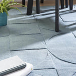 Penny Duck Egg Blue Geometric Wool Rug - Bargainia.com - 
