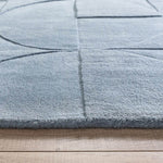 Penny Duck Egg Blue Geometric Wool Rug - Bargainia.com - 