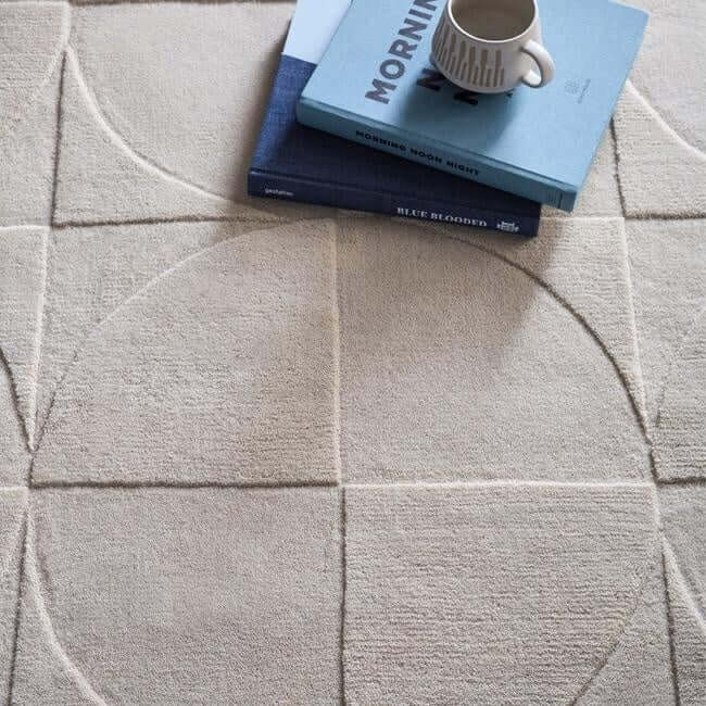 Penny Geometric Wool Rug - Bargainia.com - 5026134637016 - PENNYX_CREAMX_120X170