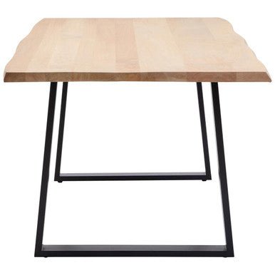 Persolo Mango Wood Live Edge Black Metal legs Dining Table - Bargainia.com - 5063227013753