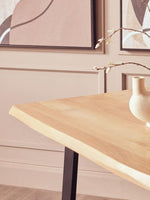 Persolo Mango Wood Live Edge Black Metal legs Dining Table - Bargainia.com - 5063227013753