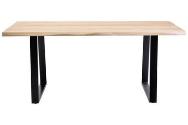 Persolo Mango Wood Live Edge Black Metal legs Dining Table - Bargainia.com - 5063227013753