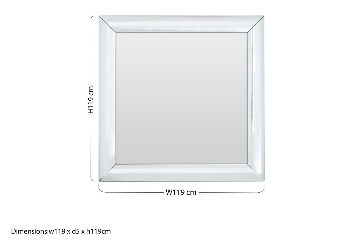 Petillo Thick Silver Frame Small Square Wall Mirror - Bargainia.com - 5018705361581
