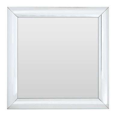 Petillo Thick Silver Frame Small Square Wall Mirror - Bargainia.com - 5018705361581