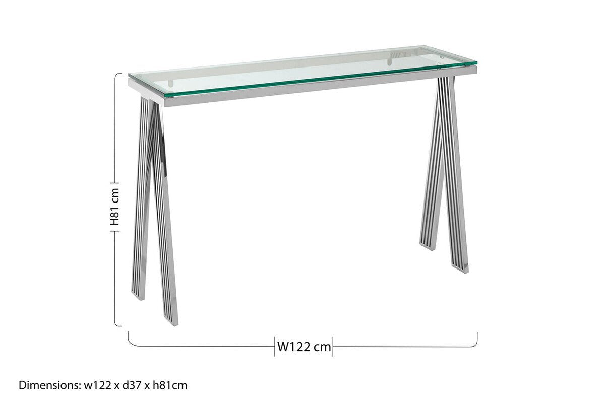 Piermount Clear Glass Console Table - Bargainia.com - 5018705459448