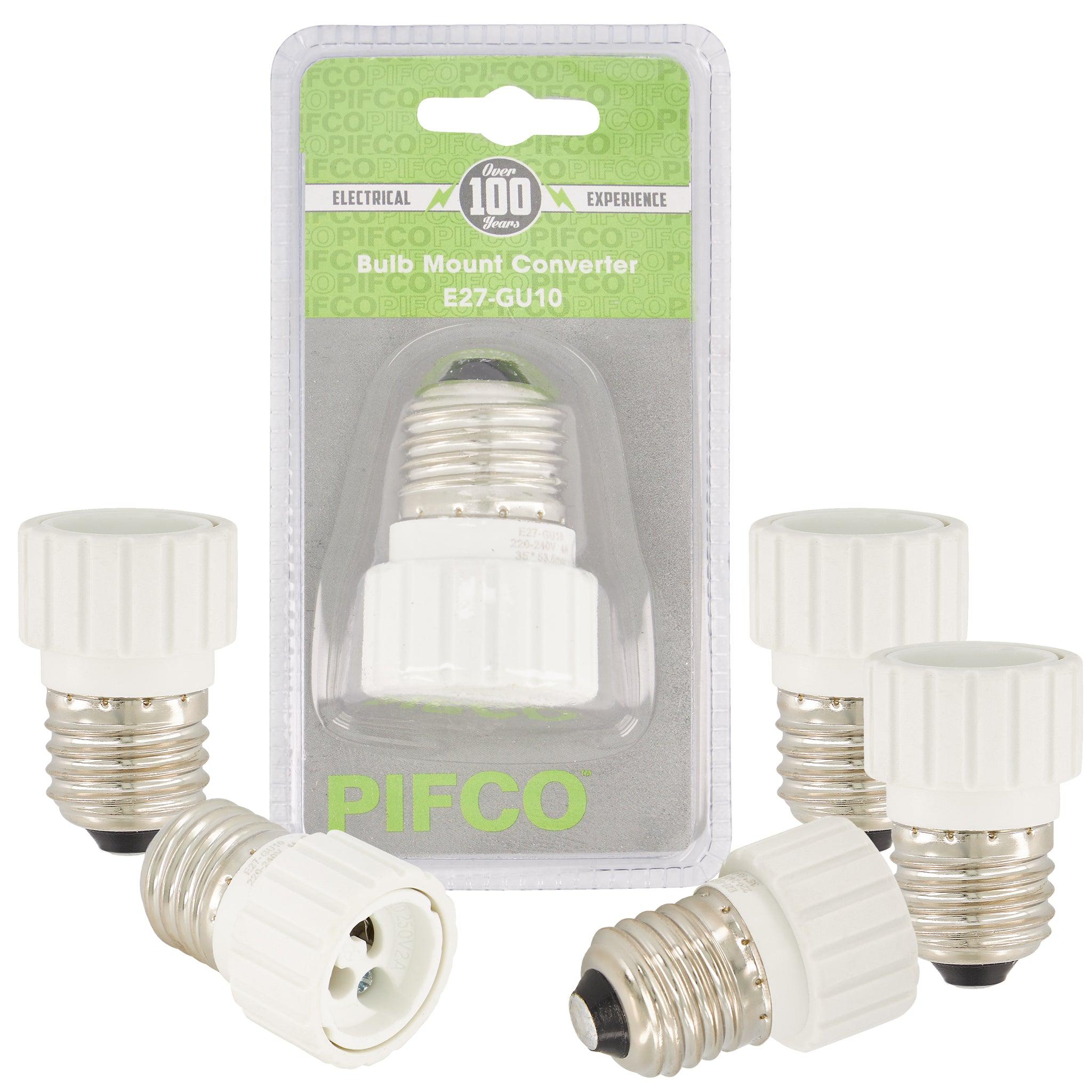 PIFCO Bulb Mount Screw Converter E27-GU10 Electronic Accessories Clearance Pack of 6