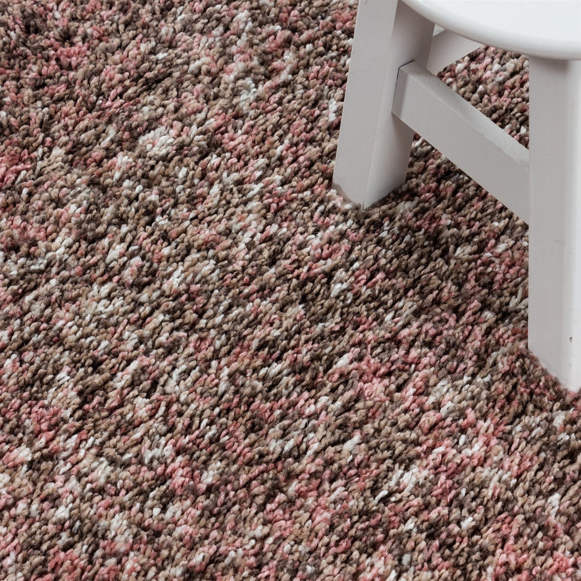 Pink & Brown Blend Shaggy Rug - Enjoy Rugs Rug Masters