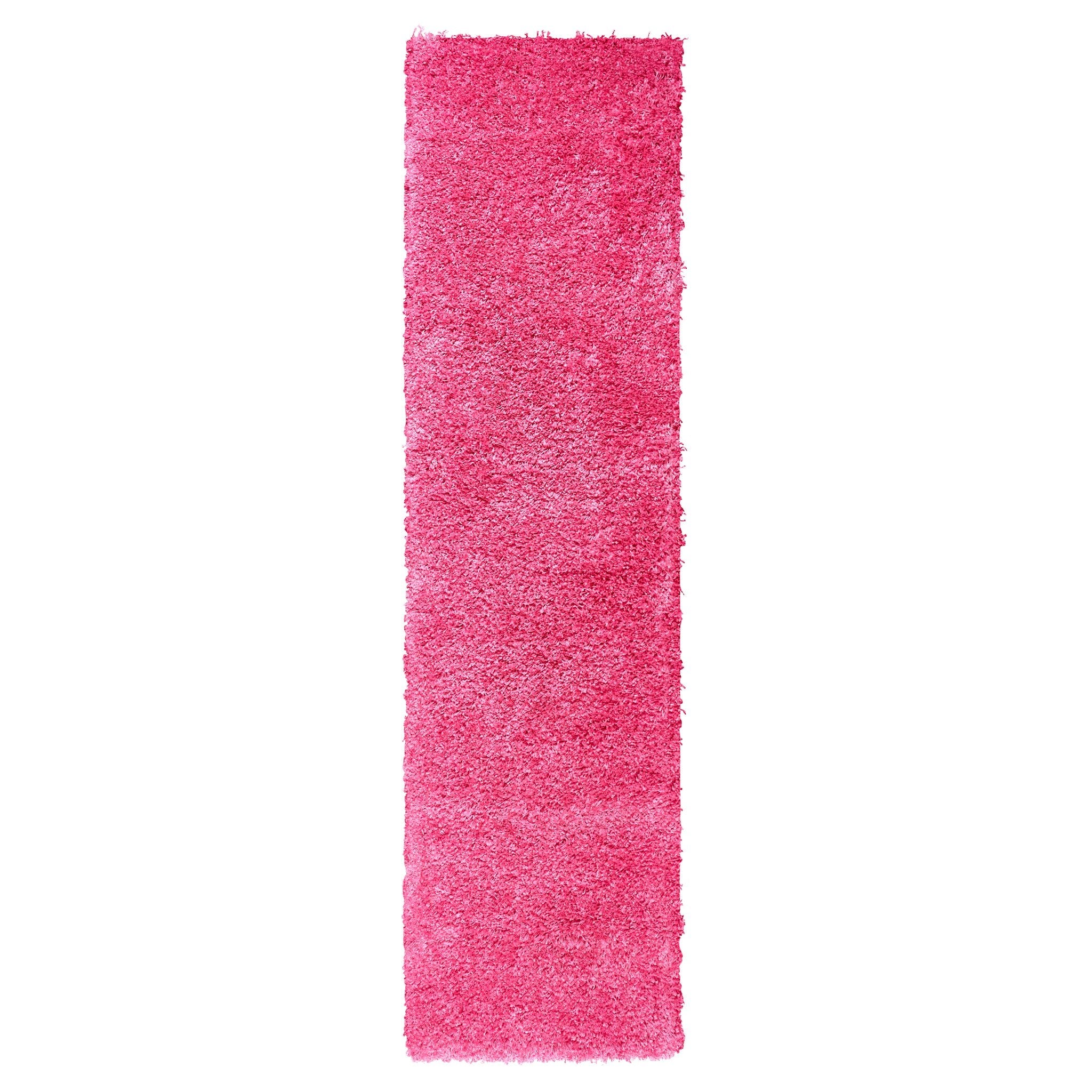 Pink Thick Shaggy Rug - California Rugs Rug Masters 60x230cm (2'x7'8")
